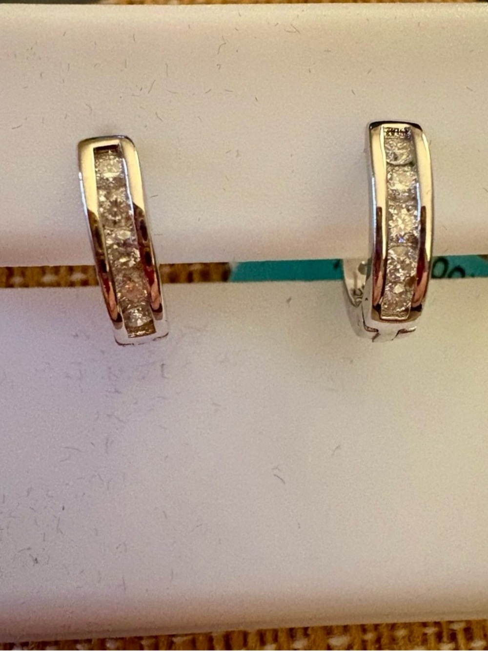 Sterling Silver & .39 CTW Moissanite Hoop Earrings - Women Jewelry - Picture 2 of 4